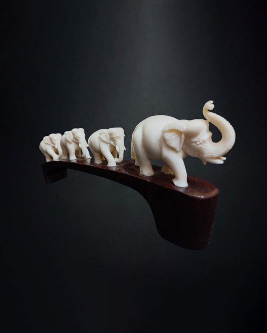 Elephants on Wood ( Small )