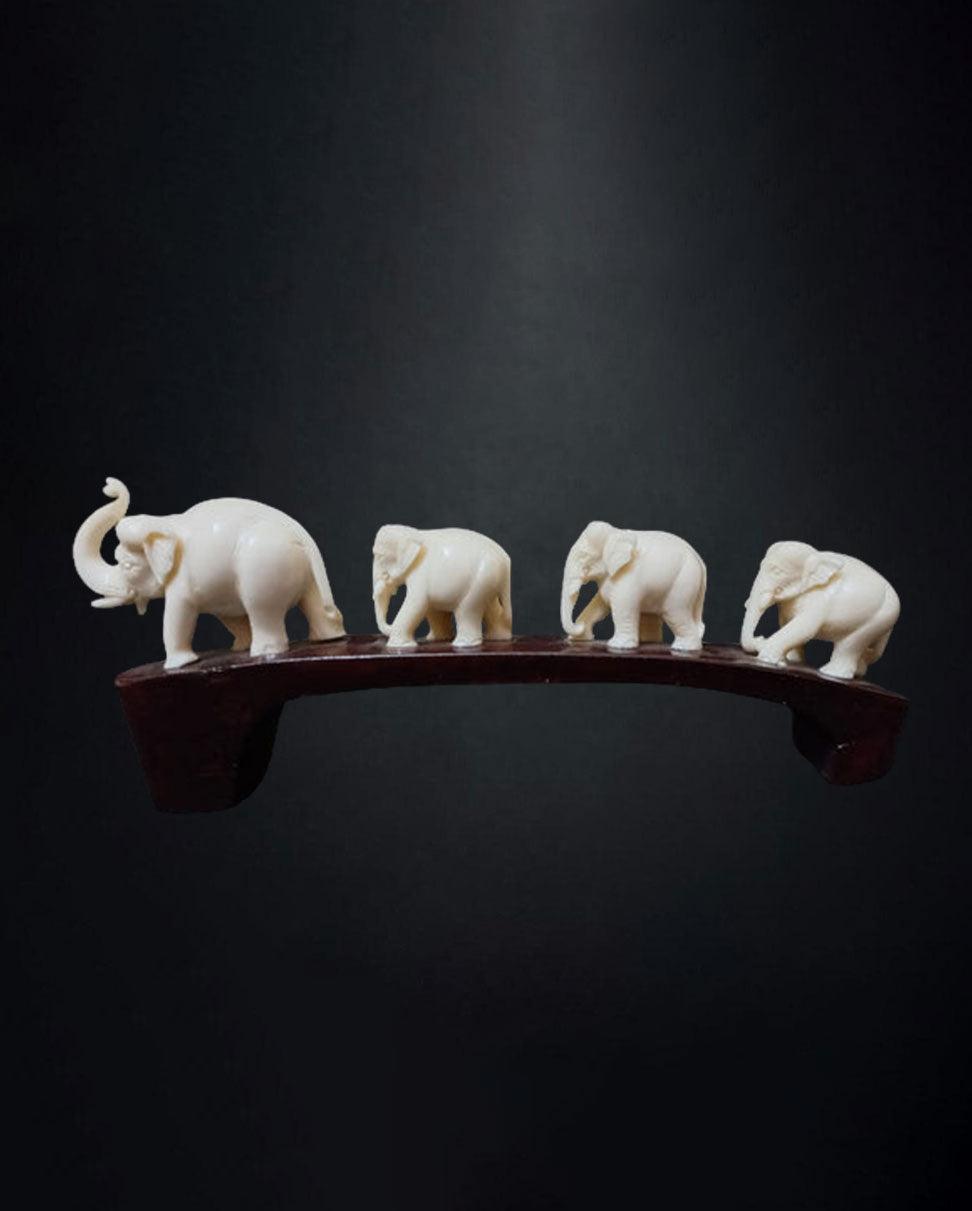 Elephants on Wood (Large)